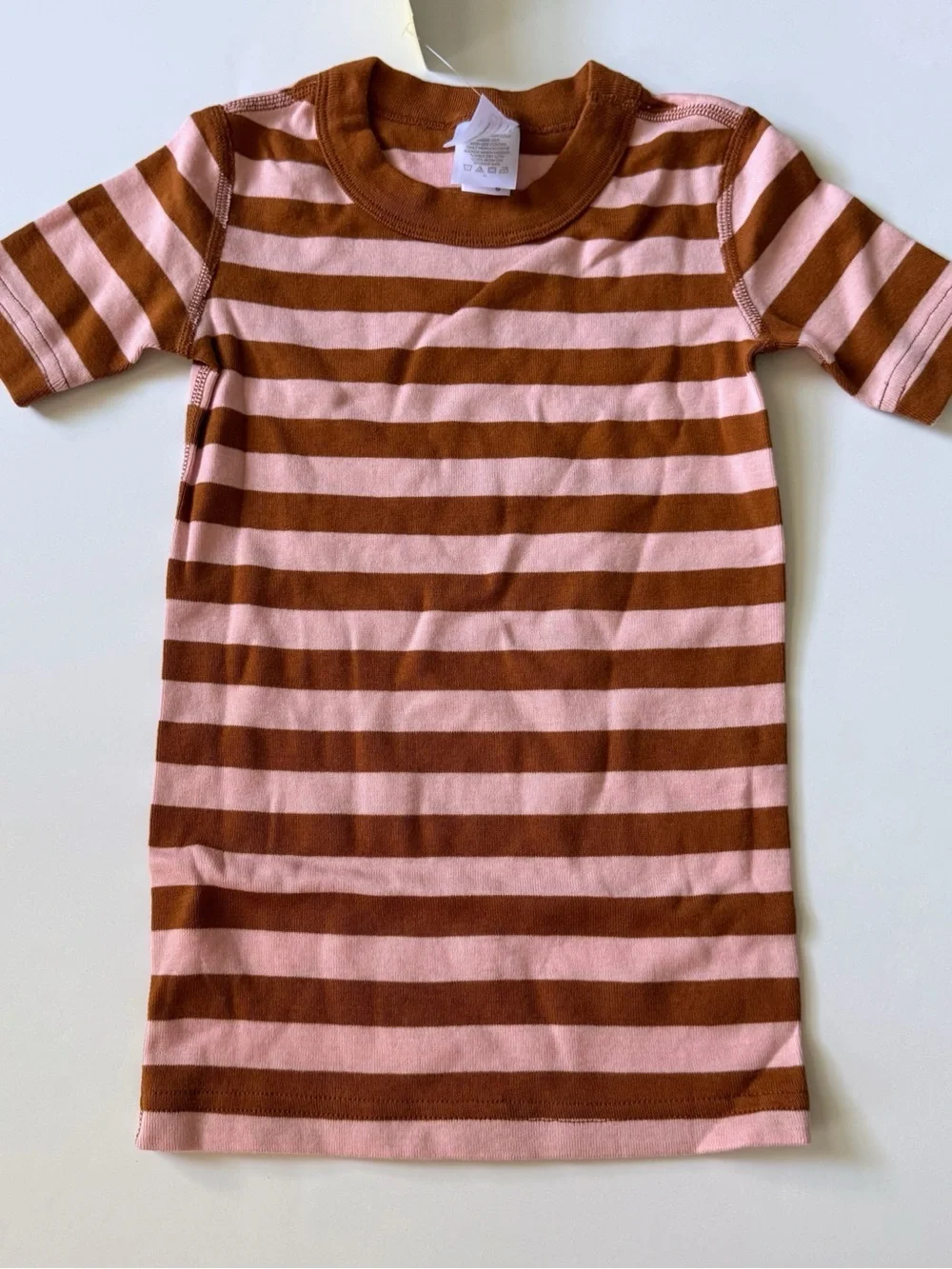 Hanna Andersson Striped Short-Sleeve Pajama Set - Pink & Brown